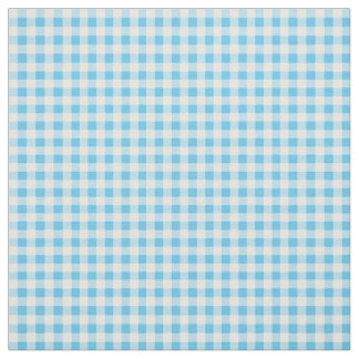 Primroses Sky Blue and White Check Gingham Pattern Fabric