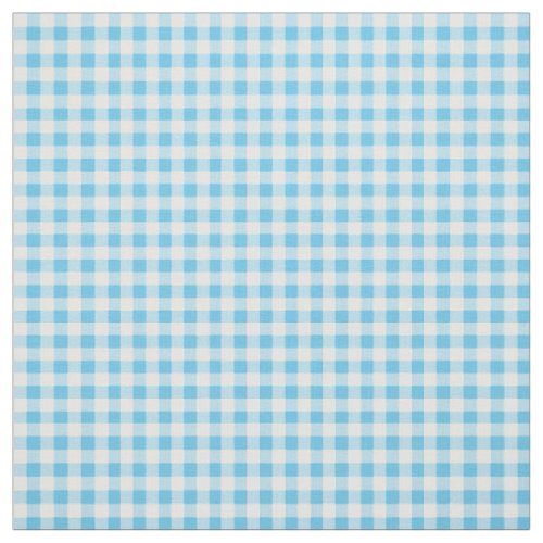 Primroses Sky Blue and White Check Gingham Pattern Fabric