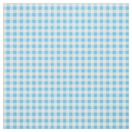 Primroses Sky Blue and White Check Gingham Pattern Fabric