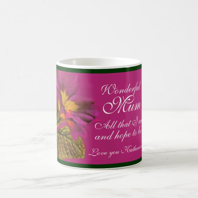 Primula floral "Wonderful Mum all that I am" mug (Center)