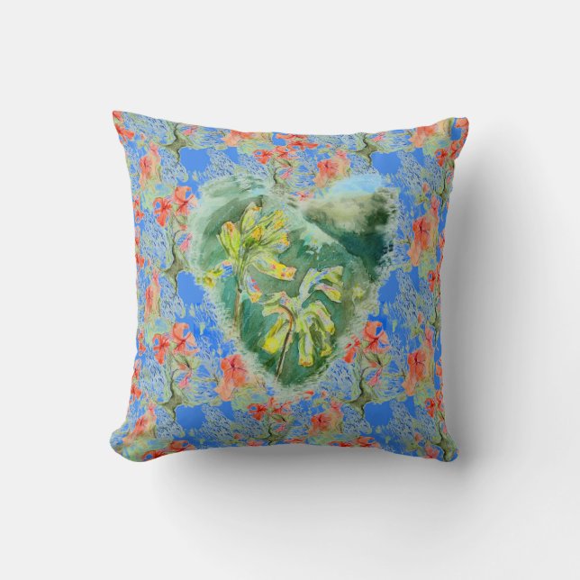 Primula Heart  by Alexandra Cook Throw Pillow (Front)