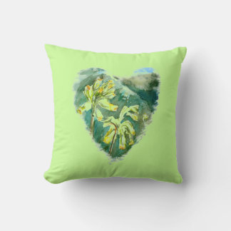 Primula Heart by Alexandra Cook Throw Pillow
