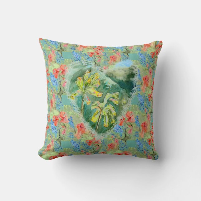 Primula Heart  by Alexandra Cook Throw Pillow (Front)