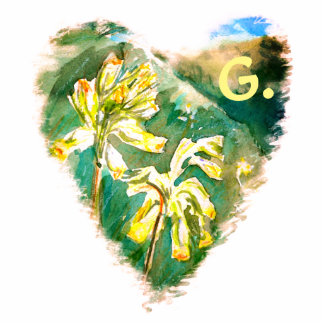 Primula Heart Pin with a monogram Cutout