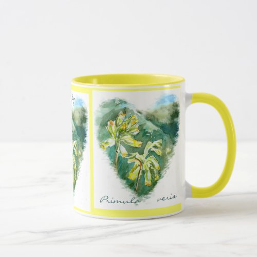 Primula veris Green Heart Cowslip Mug