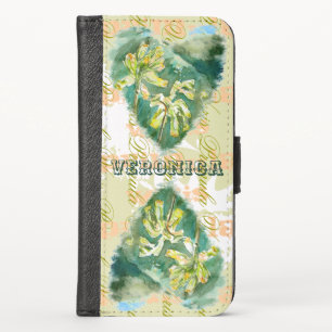 Primula Veris Sand Timer Hearts Name iPhone X Wallet Case