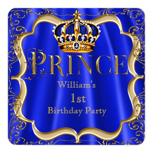 Royal Blue And Gold Birthday Invitations 8