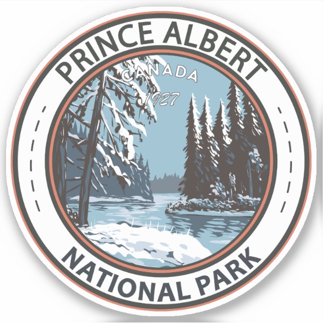 Prince Albert National Park Canada in Winter Art Sticker (Front)