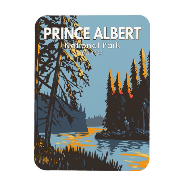 Prince Albert National Park Canada Travel Vintage Magnet (Vertical)