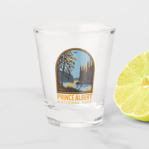 Prince Albert National Park Canada Travel Vintage Shot Glass