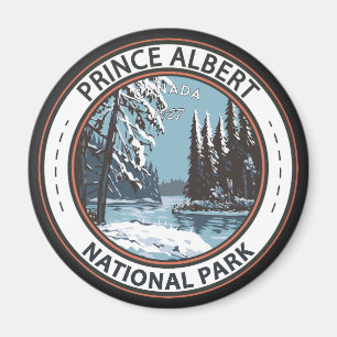 Prince Albert National Park Canada Winter Badge Magnet