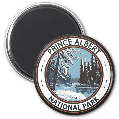 Prince Albert National Park Canada Winter Badge Magnet