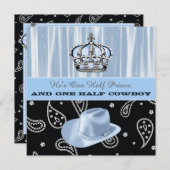 Prince and Cowboy Baby Shower Invitation (Front/Back)