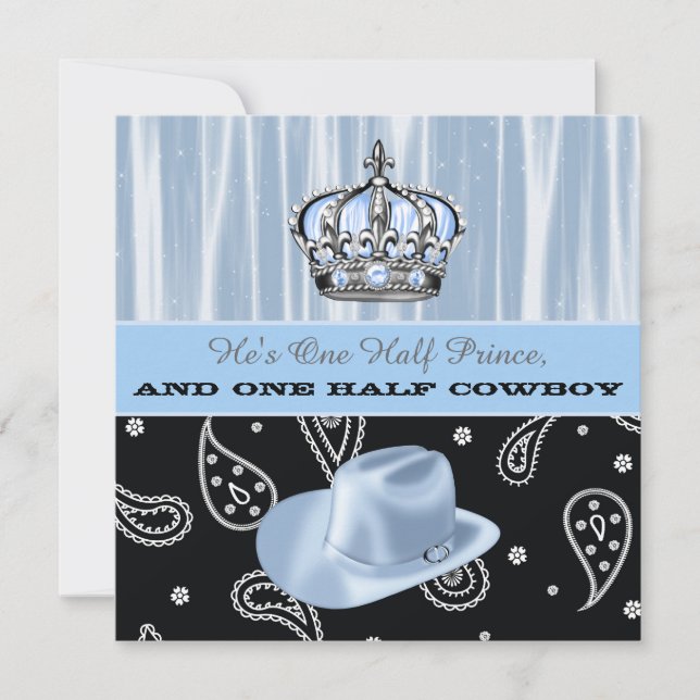 Prince and Cowboy Baby Shower Invitation (Front)