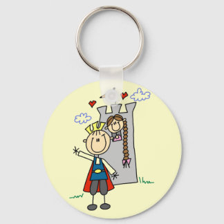 Prince and Girl in Tower Tshirts and Gifts Keychain