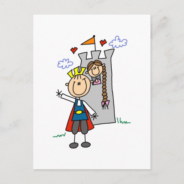 Prince and Girl in Tower Tshirts and Gifts Postcard (Front)