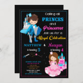 Prince and Princess birthday invitation Dual party (Front/Back)