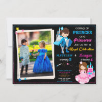 Prince and Princess birthday invitation with photo