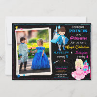 Prince and Princess birthday invitation with photo