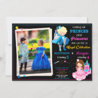 Prince and Princess birthday invitation with photo