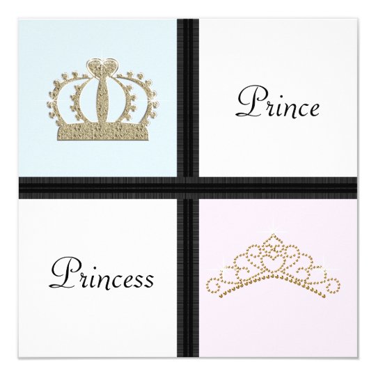 Download Prince and Princess Gender Reveal Card | Zazzle