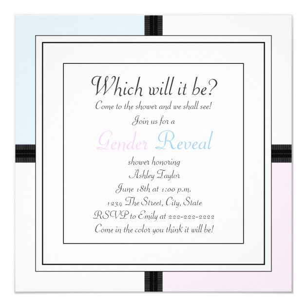 Prince And Princess Gender Reveal Invitation