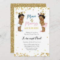 Prince and princess Gender Reveal invite Gold