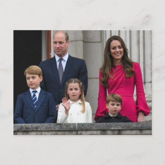 Prince and Princess of Wales with their children Postcard