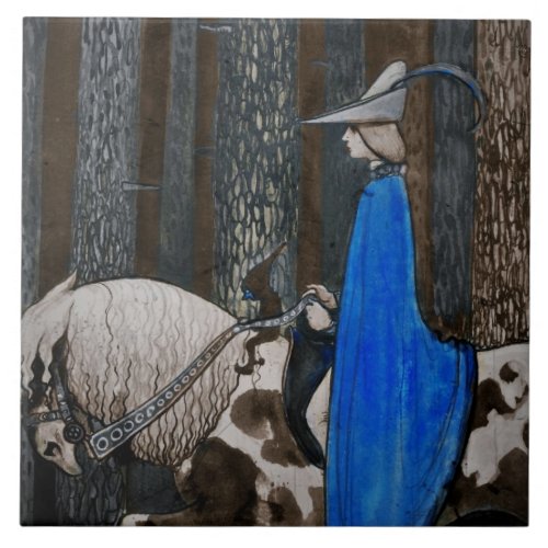 Prince and Tomten Ride Through the Woods Tile