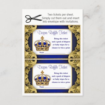 Prince Baby Boy Diaper Raffle Tickets Invitation by BabyCentral at Zazzle