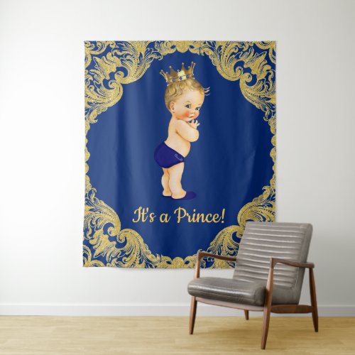 Prince Baby Shower Backdrop Banner