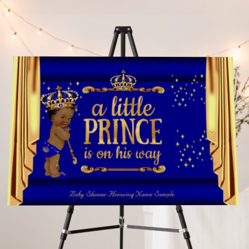Prince Baby Shower Blue Gold Drapes Ethnic  Foam Board