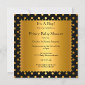 Prince Baby Shower Boy Black Gold Ethnic Invitation (Back)