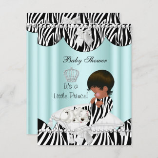 Prince Baby Shower Boy Ethnic Zebra Invitation