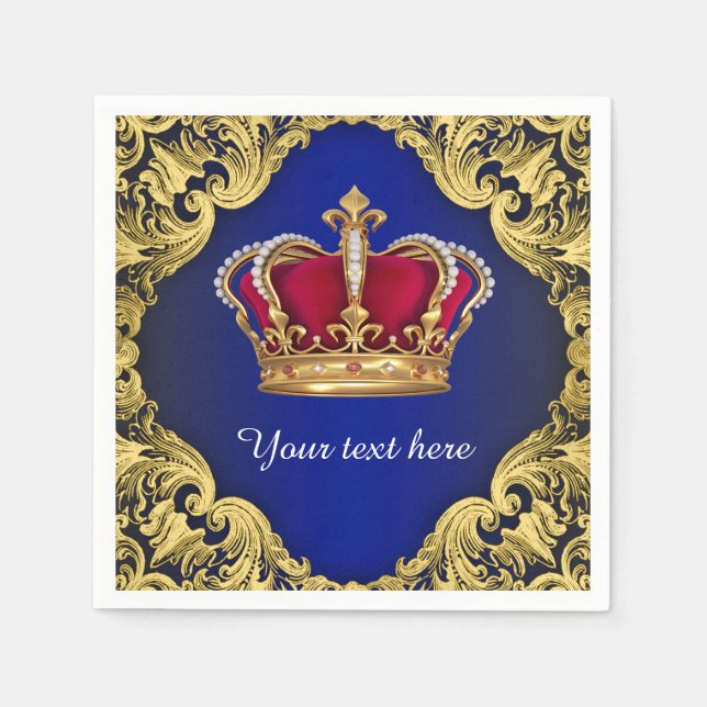 Prince Baby Shower Paper Napkins (Front)