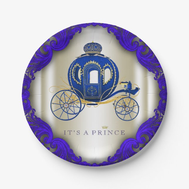 Prince Baby Shower Paper Plates (Front)