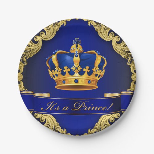 Prince Baby Shower Paper Plates