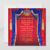 Prince Baby Shower Red Blue Gold Ethnic Invitation (Back)