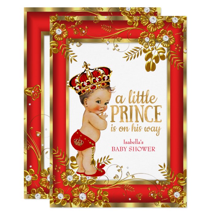 red and gold prince baby shower