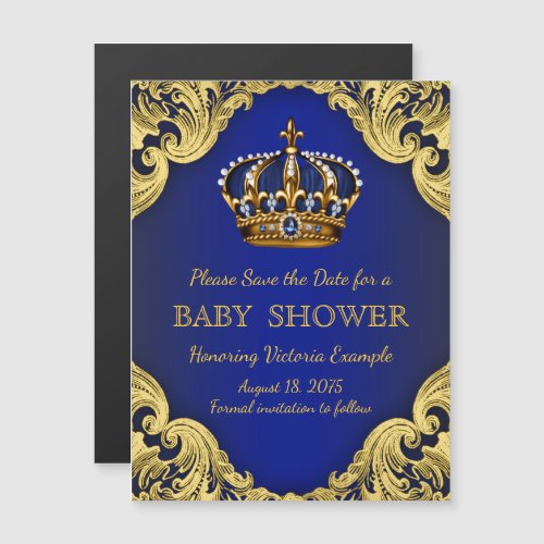 Prince Baby Shower Save the Date Postcard Magnets