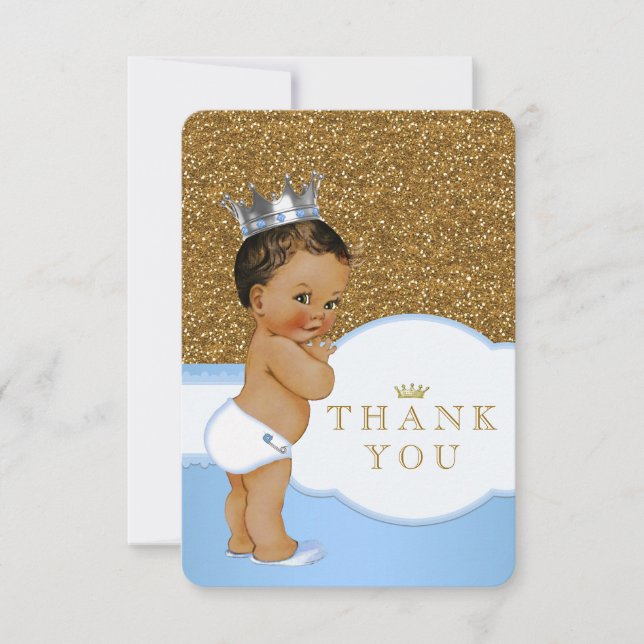 Prince Baby Shower Thank You Cards (Front)