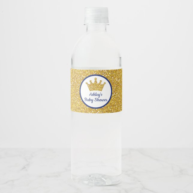 Prince Baby Shower Water Bottle Labels (Front)
