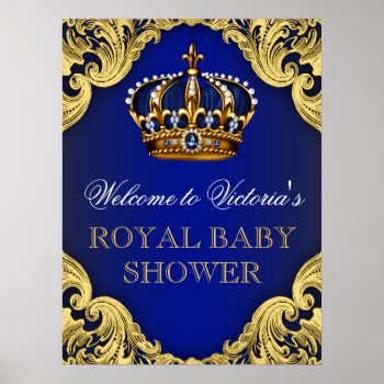 Prince Baby Shower Welcome Sign by BabyCentral at Zazzle