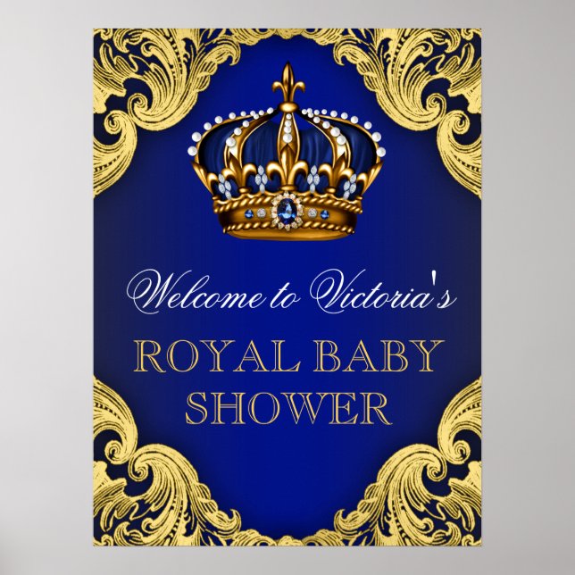 Prince Baby Shower Welcome Sign (Front)