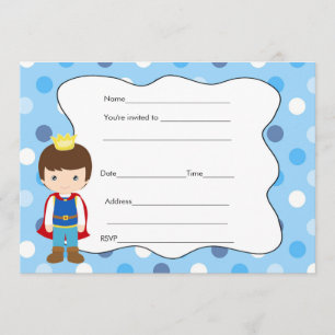 Prince Birthday Baby Shower Invitation Fill In