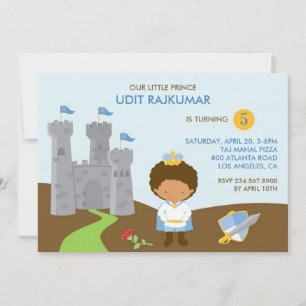Prince Birthday Party Flat Invitation