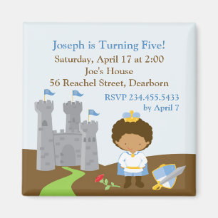 Prince Birthday Party Invitation Magnet