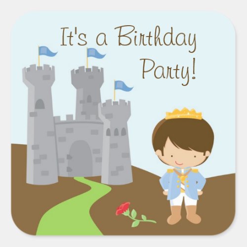 Prince Birthday Party Sticker