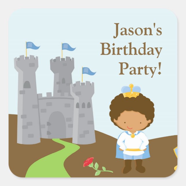 Prince Birthday Party Sticker (Front)