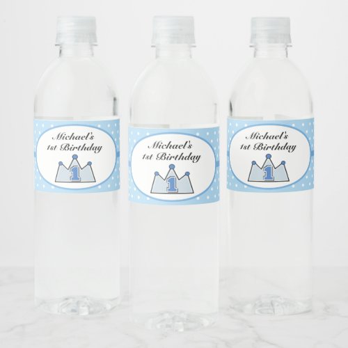 Prince Birthday Water Bottle Labels 1st Birthday